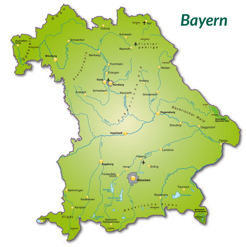 Karte Bayern