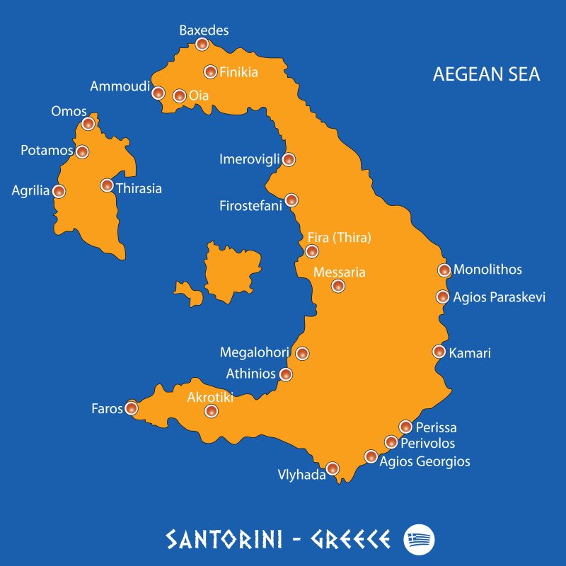Landkarte Santorin