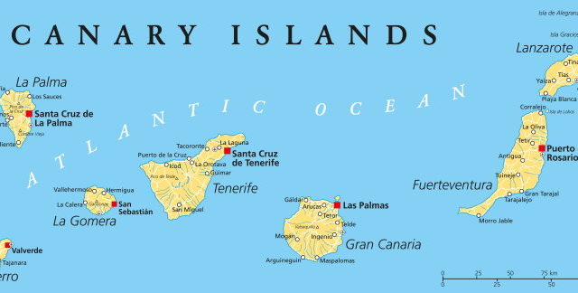 Landkarte Kanarische Inseln