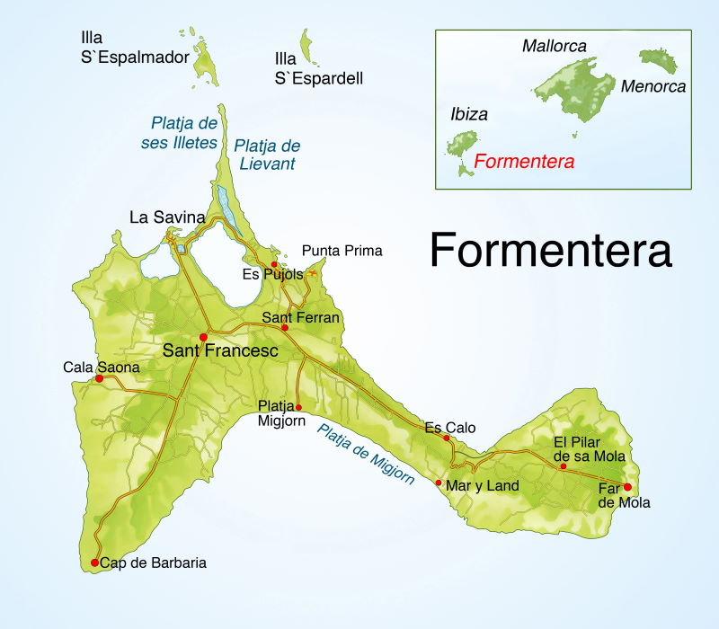 Karte Formentera