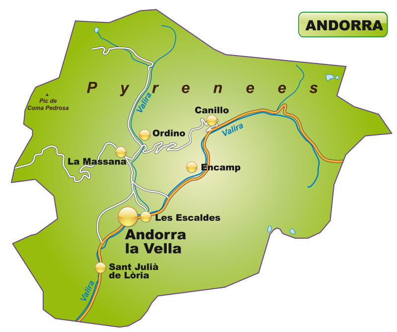 Landkarte Andorra