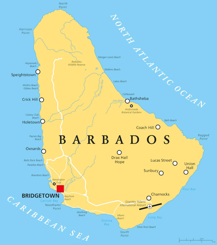 Landkarte Barbados