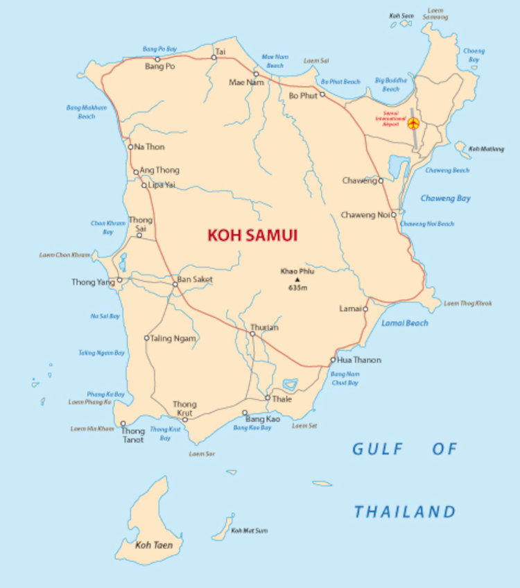 Landkarte Koh Samui