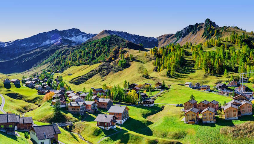 Bergdorf Malbun-Dorfes in Liechtenstein